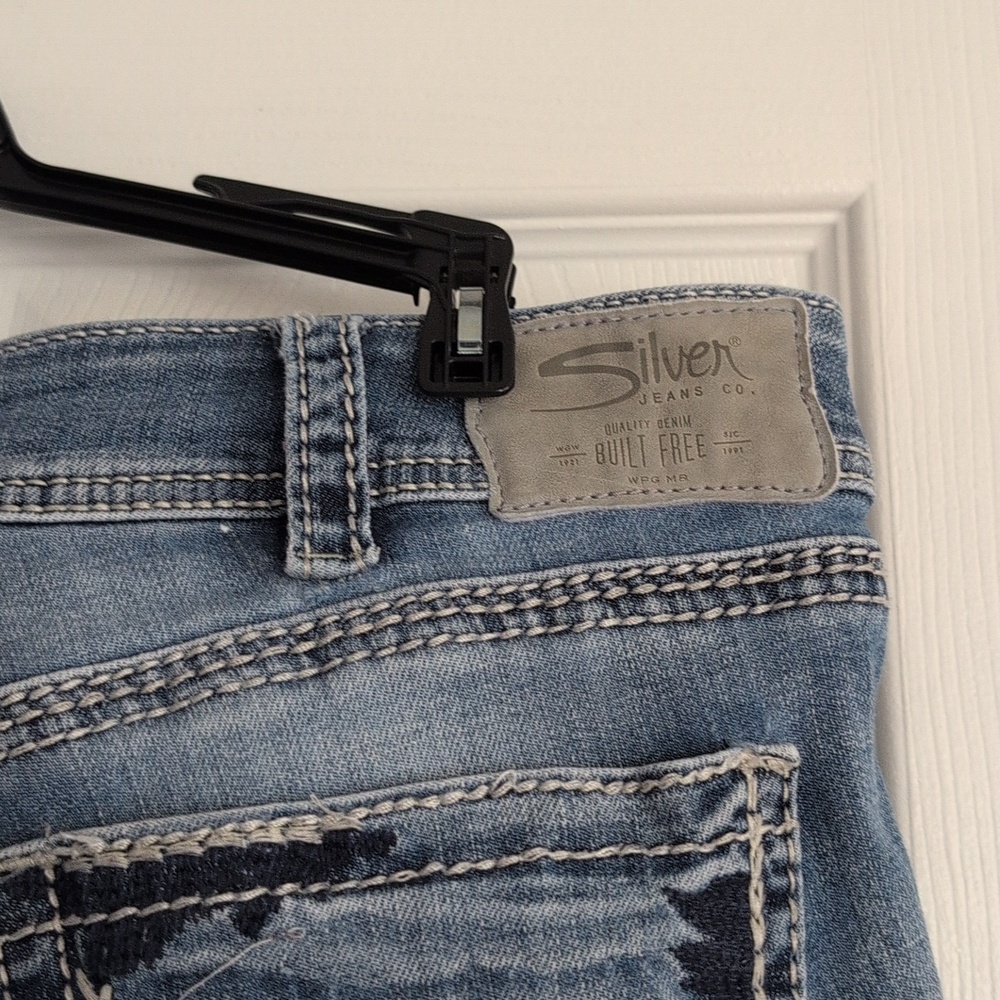 Silver Jeans Suki Capri Light Blue Cropped Ankle Jeans Sz 34x22 1/2 - Picture 5 of 10
